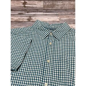 The North Face‎ Men's Short Sleeve Button Up Shirt Green White Medium